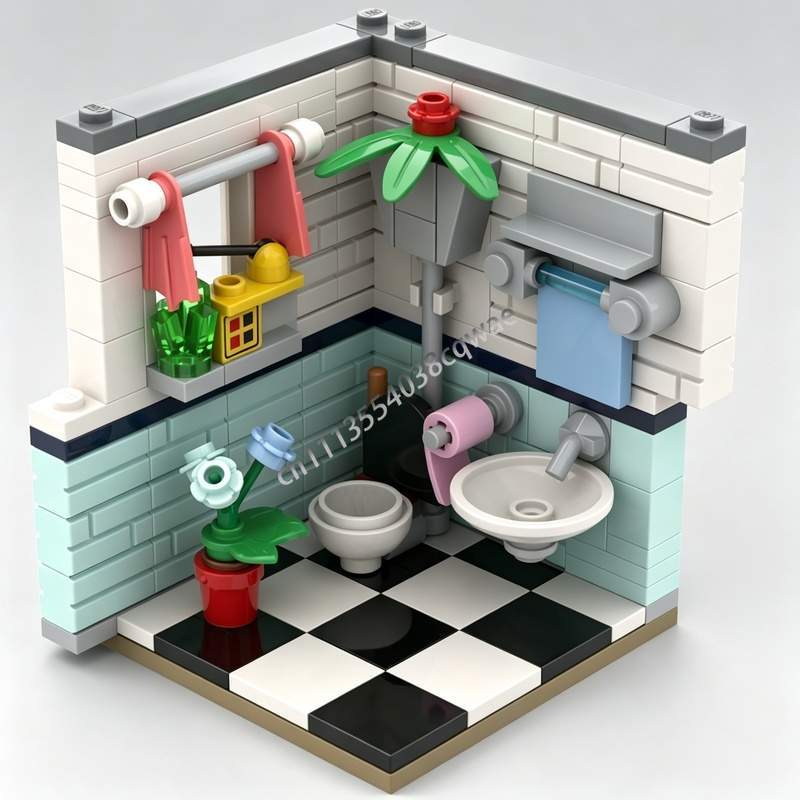 Home Decor Habitat - 145 Parts Bathroom Habitat Interior Model