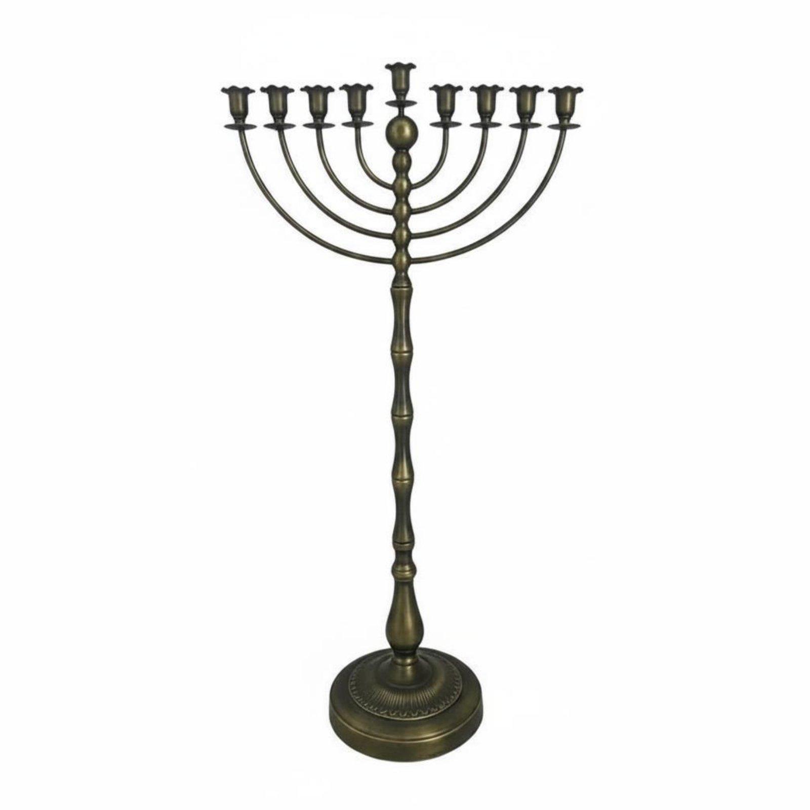 Home Decor You - Antique Bronze Menorah Stand Metal Construction