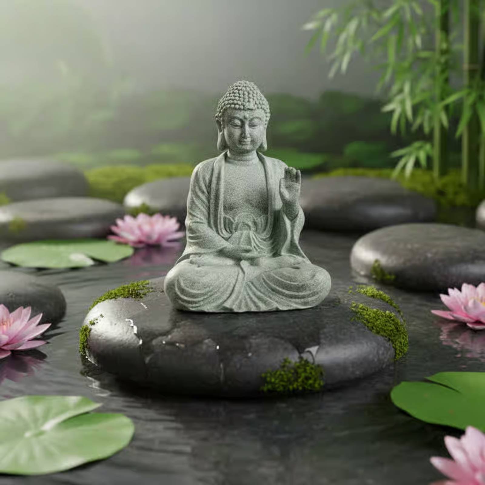 3 Pieces Stone Buddha Decor Te - огляд і ціна Home Decor Zen