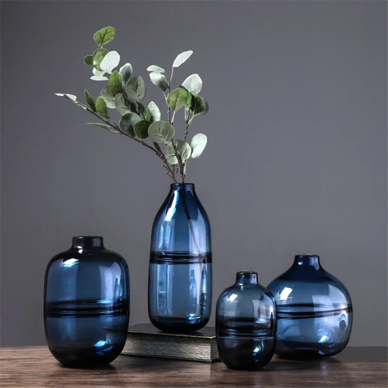 Minimalist Blue Black Glass Va - огляд і ціна Glass Vase Nordic