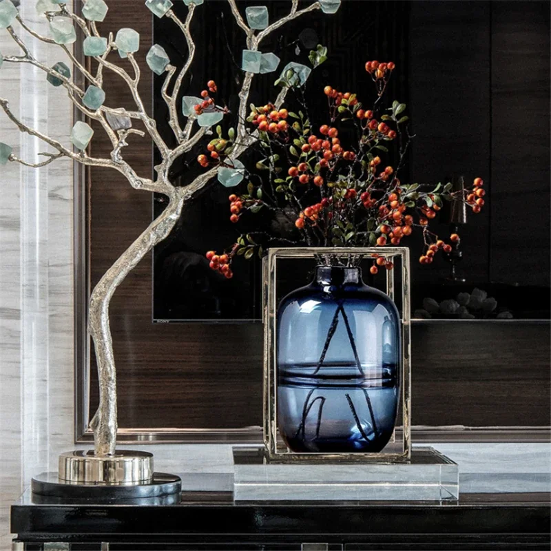 Minimalist Blue Black Glass Va - огляд і ціна Glass Vase Nordic