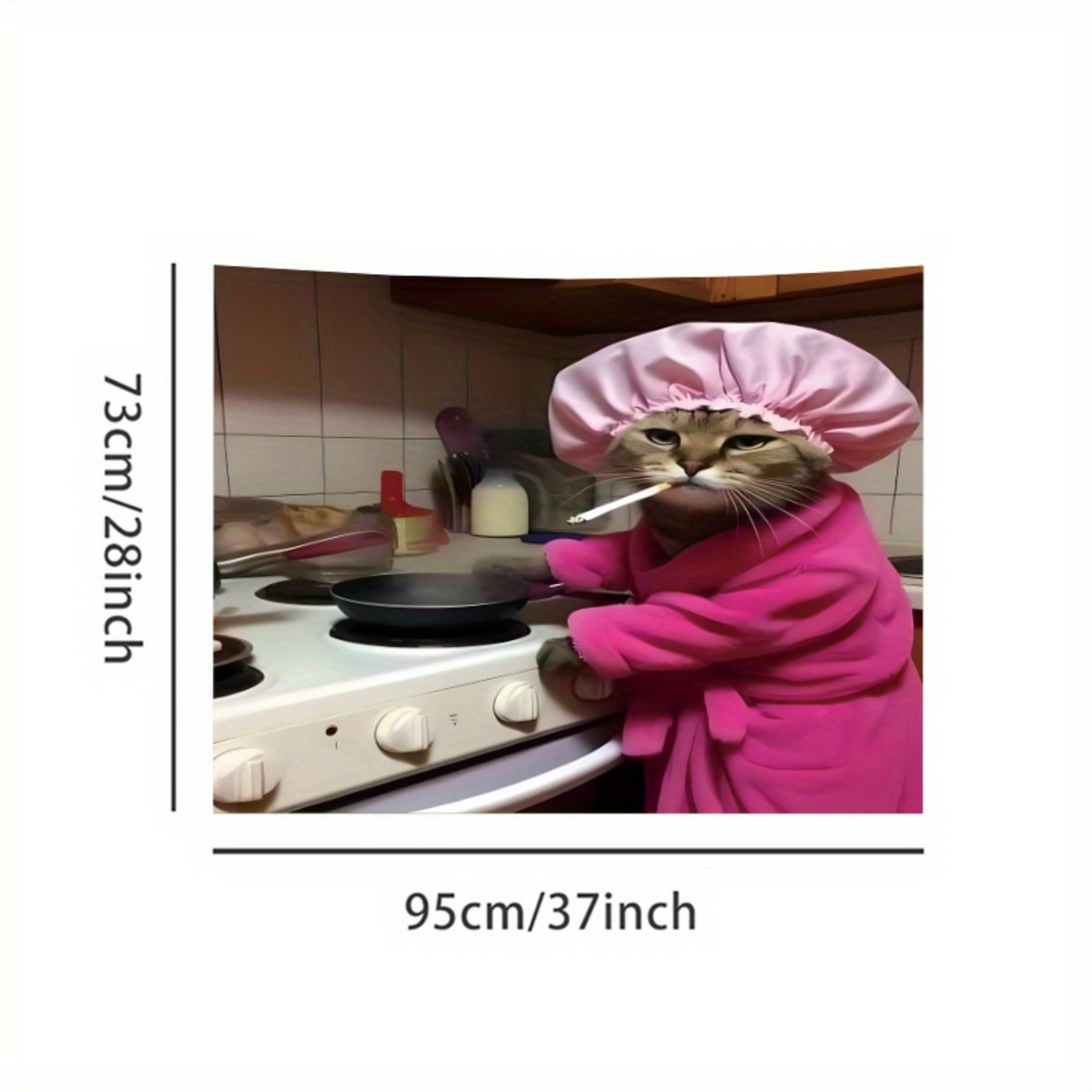 Cat Chef Pink Robe Wall Tapest - огляд і ціна Home Decor Minimalist Style