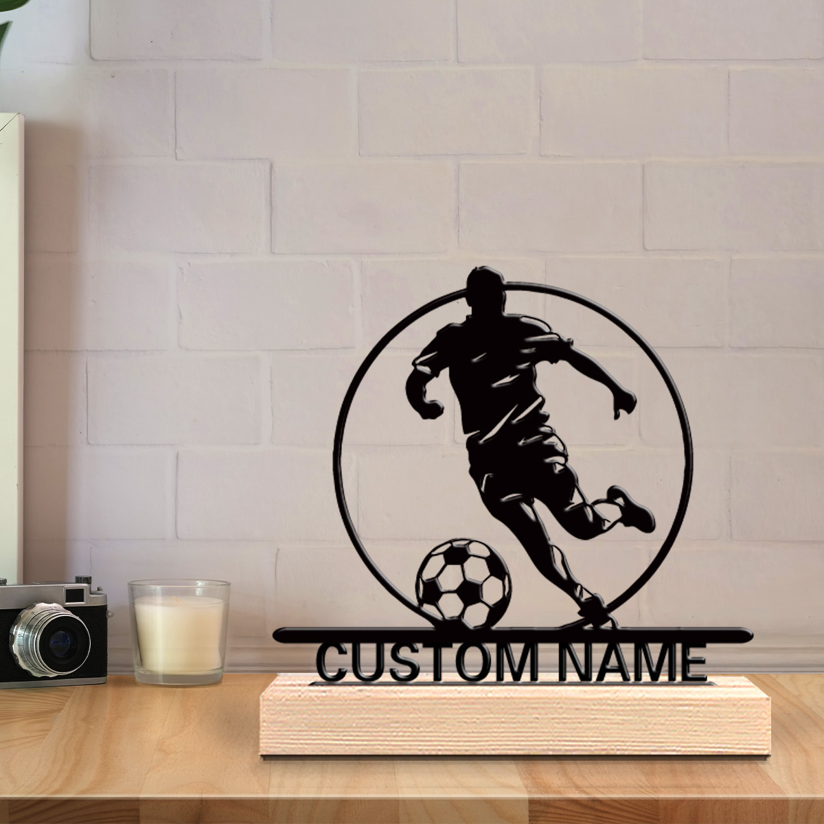 Custom Soccer Player Metal Sta - огляд і ціна Home Decor Unique