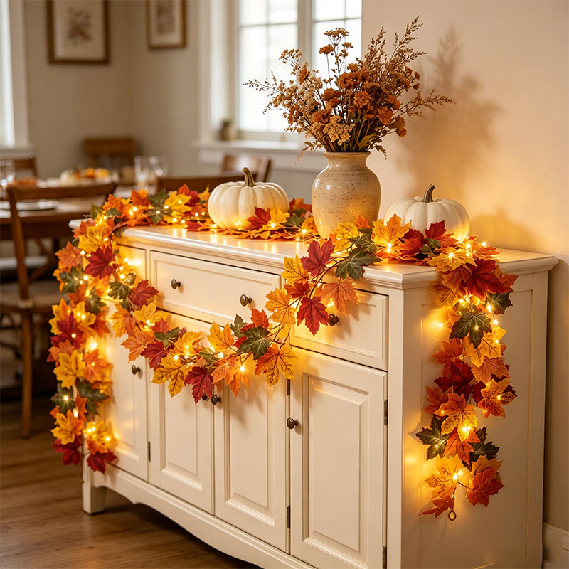 Fall Maple Leaf Garland with L - огляд і ціна Home Decor Fallout 4