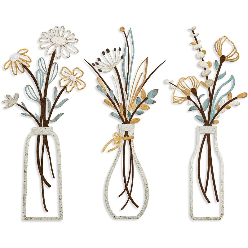 3pcs Metal Flowers Wall Decora - огляд і ціна Home Decor Minimalist Style
