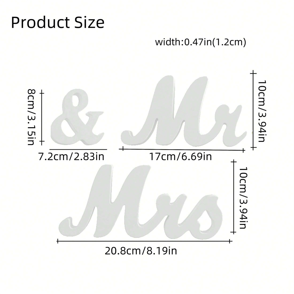 3pcs/set Wooden Mr & Mrs Sign  - огляд і ціна Home Decor Unique