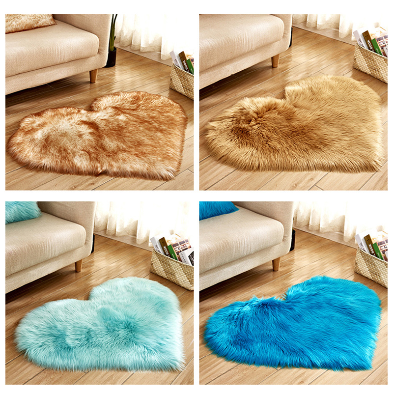 Furry Solid Color Heart Rug Be - огляд і ціна Home Decor Under 100